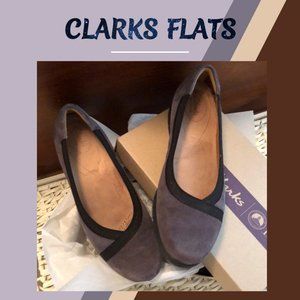 Clark's like new suede ballet flats. Size 6 1/2.